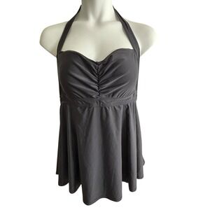 Swimsuits For All‎ Women's Plus Size 20 Black One Piece Skirt Bathing Suit NWT